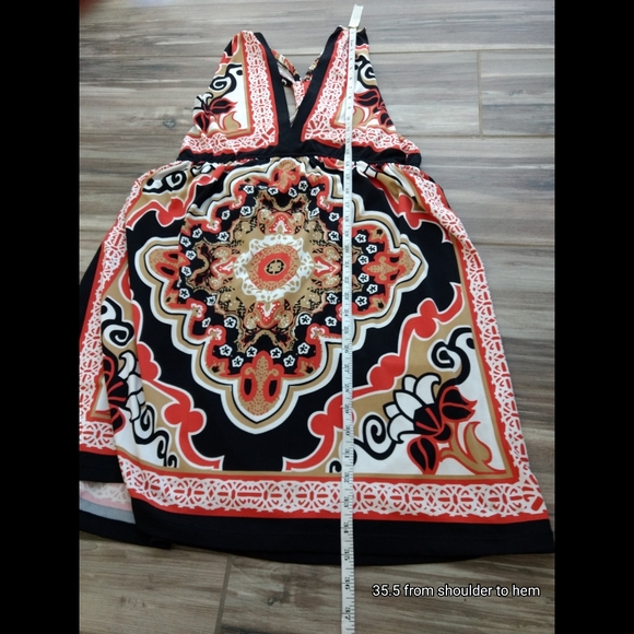 Bailey Blue Patterned Racerback Dress - Picture 2 of 7